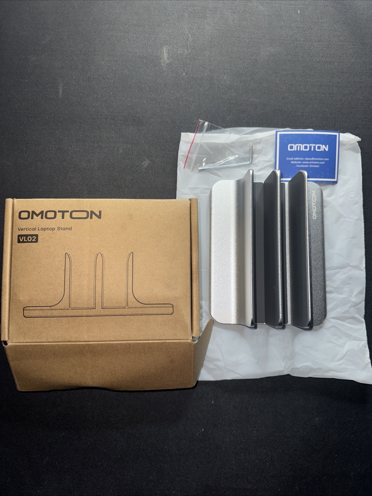 OMOTON Updated Dock Version Vertical Laptop Adjustable Double Laptop  Stand VL02