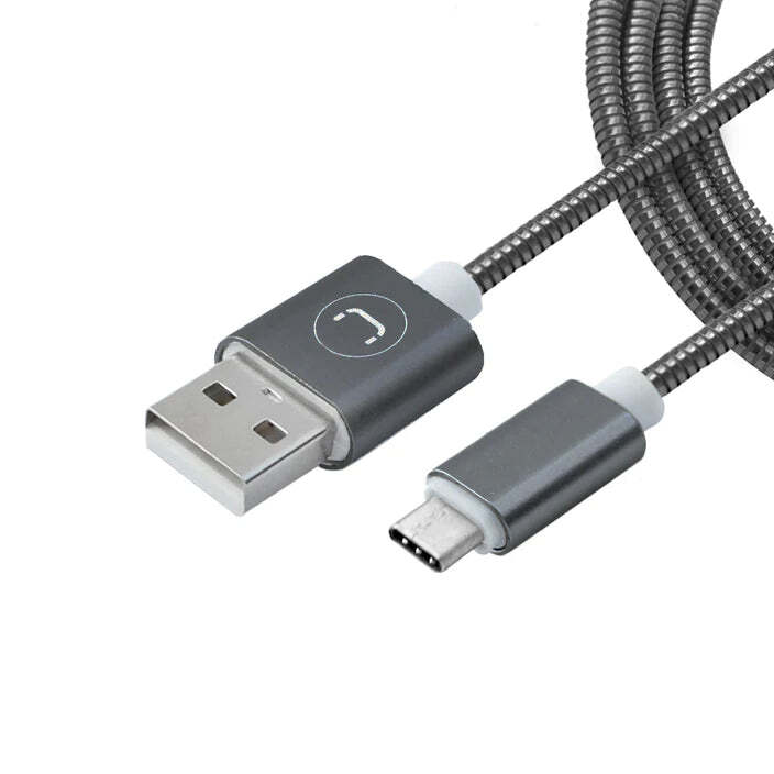 Cable Type C 2.0 Stainless Steel Cable Grey  1m / 3ft