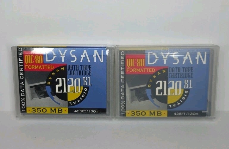 2 Dysan Digital Data Tape Cartridge, QIC-80 Formatted, 350 MB 1 New 1 Used 