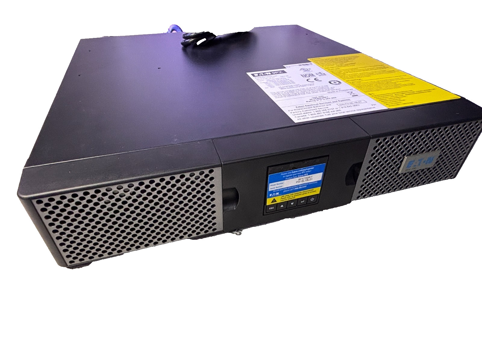 Eaton 9PX UPS, 2U, 700 VA, 630 W, 5-15P input, Outputs: (8) 5-15R, 120V