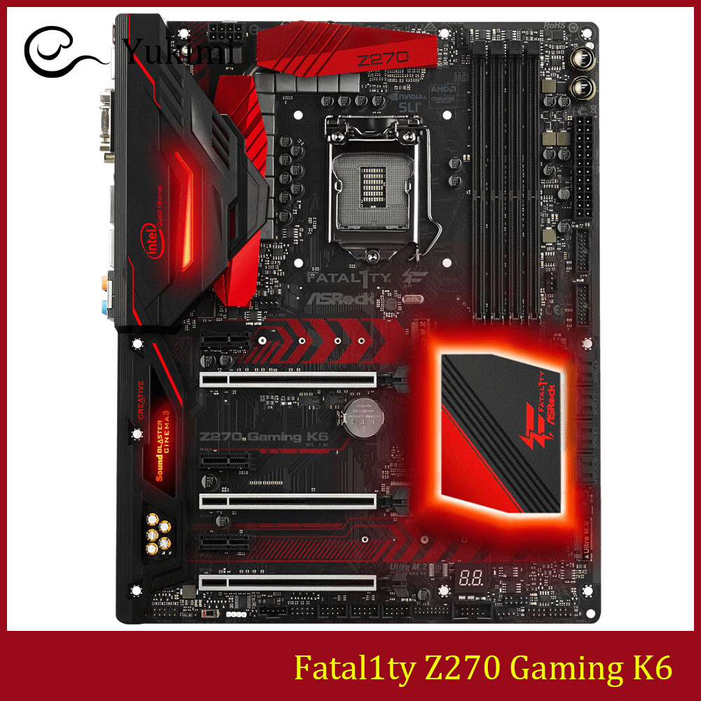 FOR ASROCK Fatal1ty Z270 Gaming K6 LGA 1151 64GB HDMI DVI Motherboard Test OK