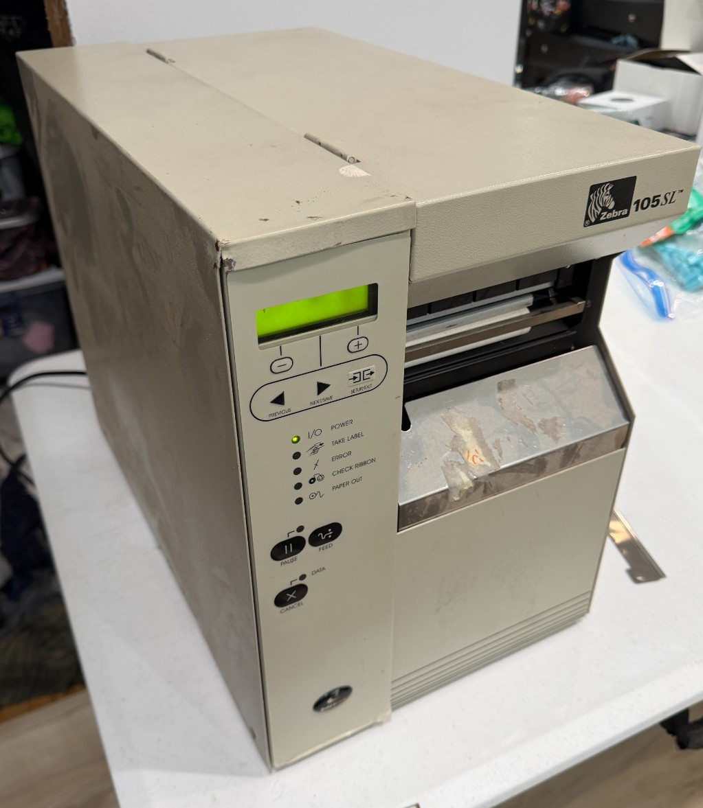 Zebra 105SL 10500-2001-0000 Thermal Label Printer No Ribbon AS-IS (parts)