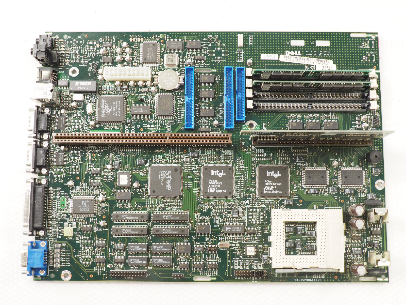 Dell Socket 5 P/N:00050273 Motherboard w/ 2x RAM 1x 00090611 Cache Memory Module