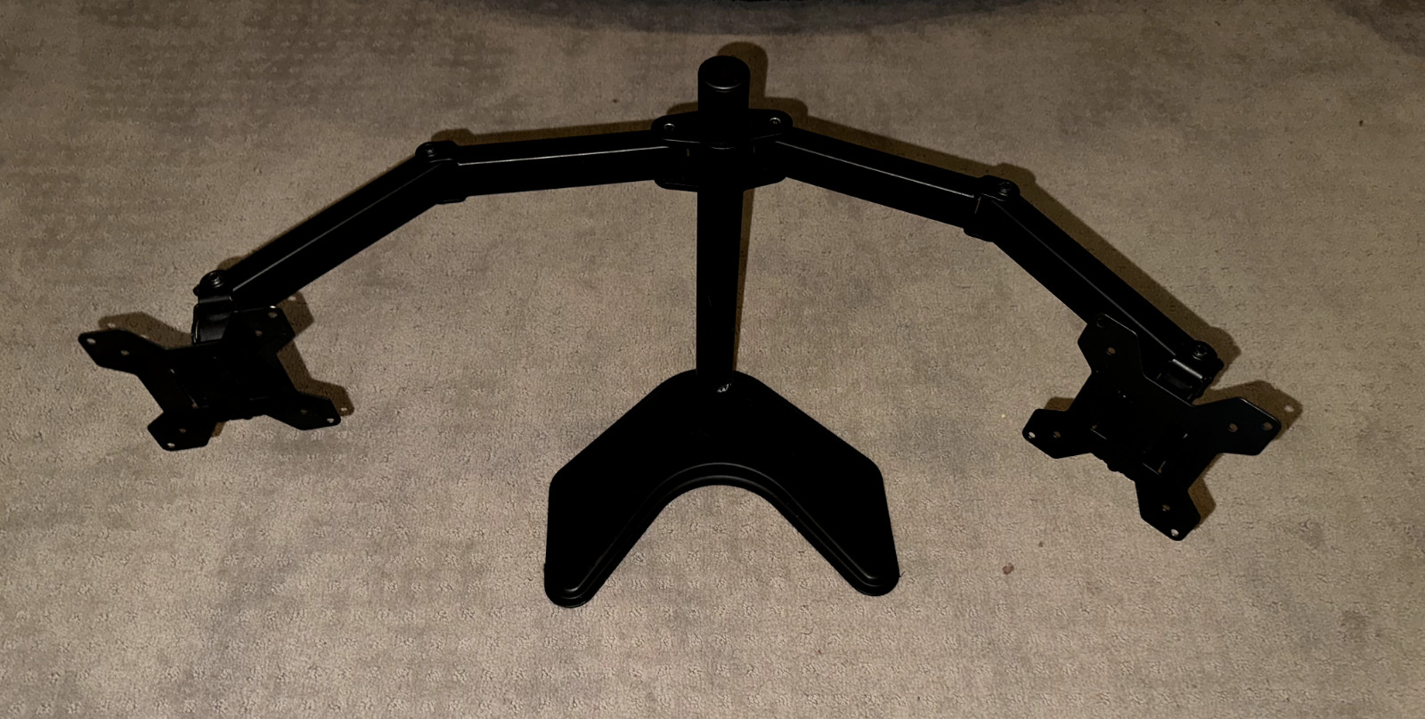 WALI Dual Monitor Stand, Free Standing Desk Mount for 2 Monitors up to 27 inch