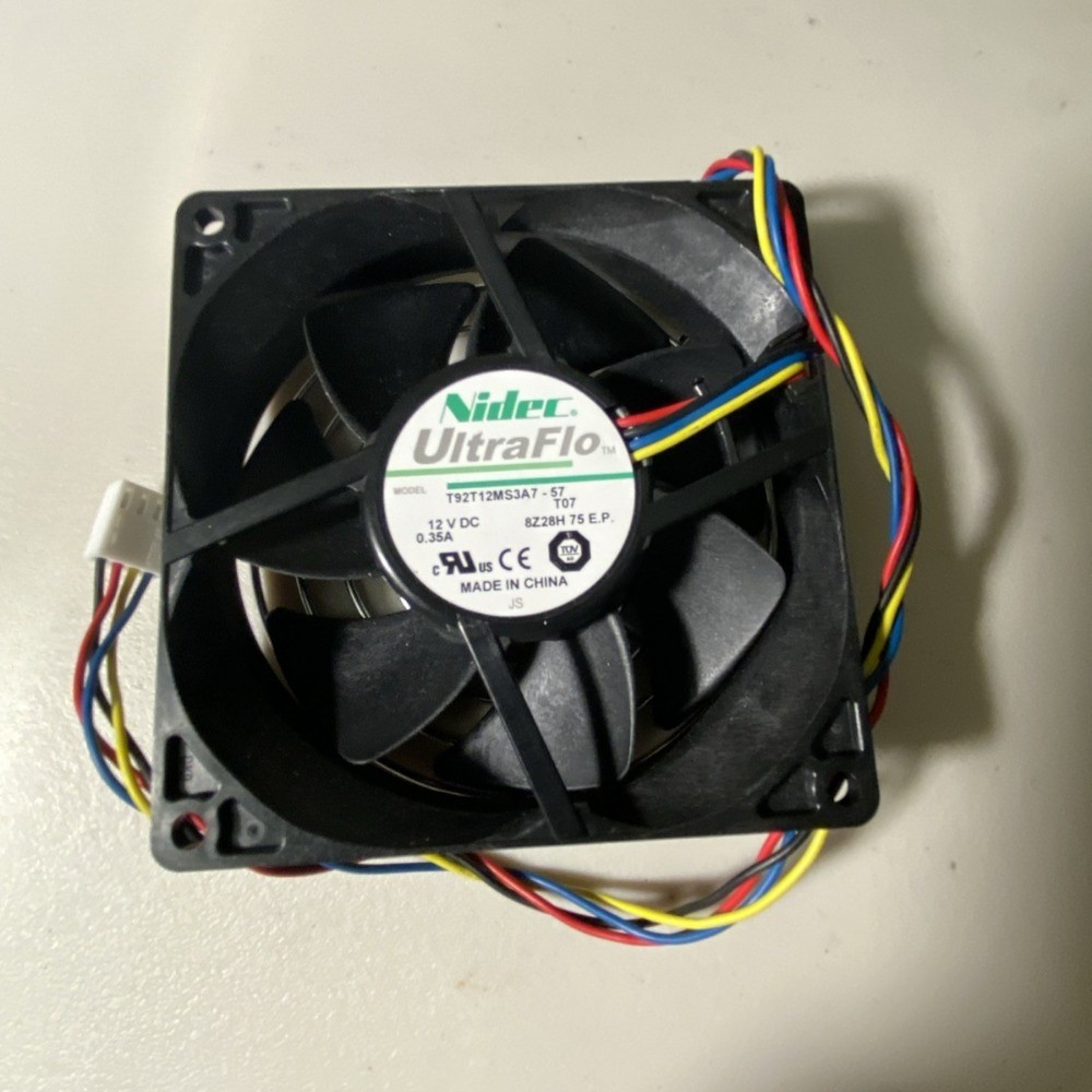 2pcs Nidec UltraFlo T92T12MS3A7-57 92*25mm DC 12V 0.35A 4-Pin Cooling Fan