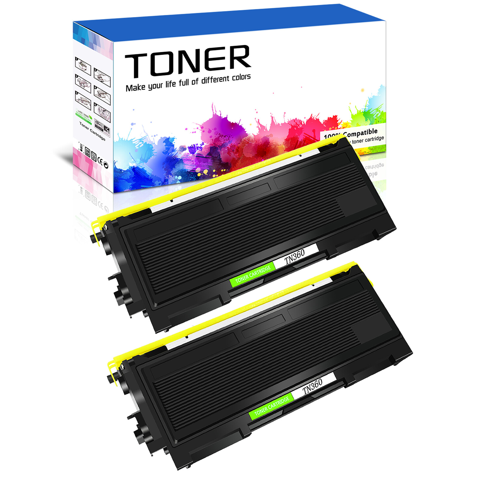 2PK TN360 TN-360 Toner Cartridge For Brother HL-2140 HL-2150N HL-2170W MFC-7320