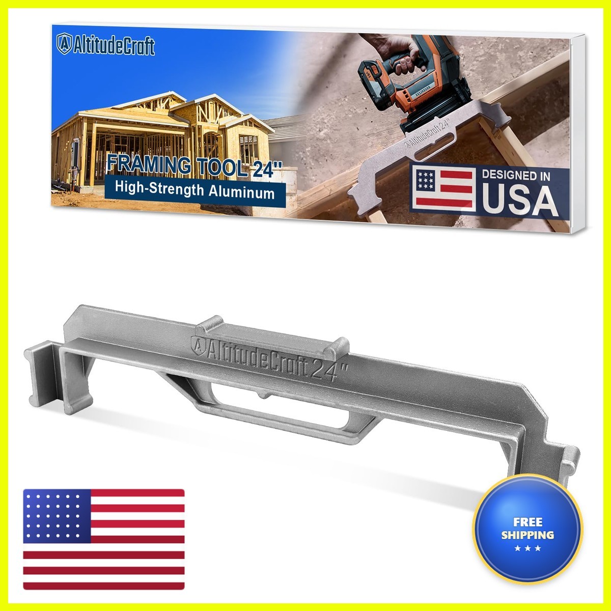 AltitudeCraft 24-Inch Stud Layout Tool, Framing Jig for 24in On-Center Wall