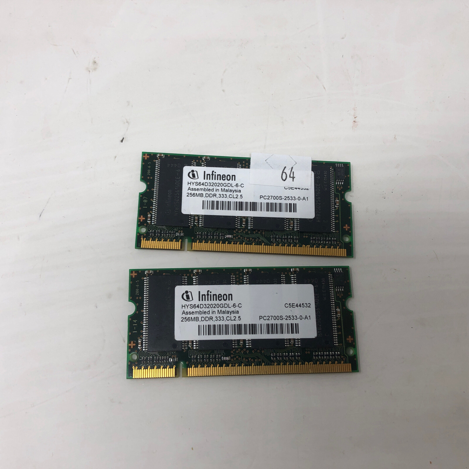 INFINEON HYS64D32020GDL-6-C 512MB DDR 333 RAM - USED