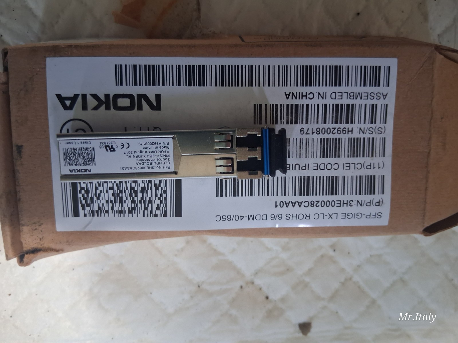 NOKIA 3HE00028CAAA01 SFP-GIGE LX-LC 6/6 DDM-40/85C Optical Transceiver
