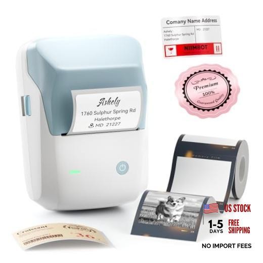 B1 Pro Label Maker with 1 Label, 300 Light Blue Label Maker with 1 Roll Label