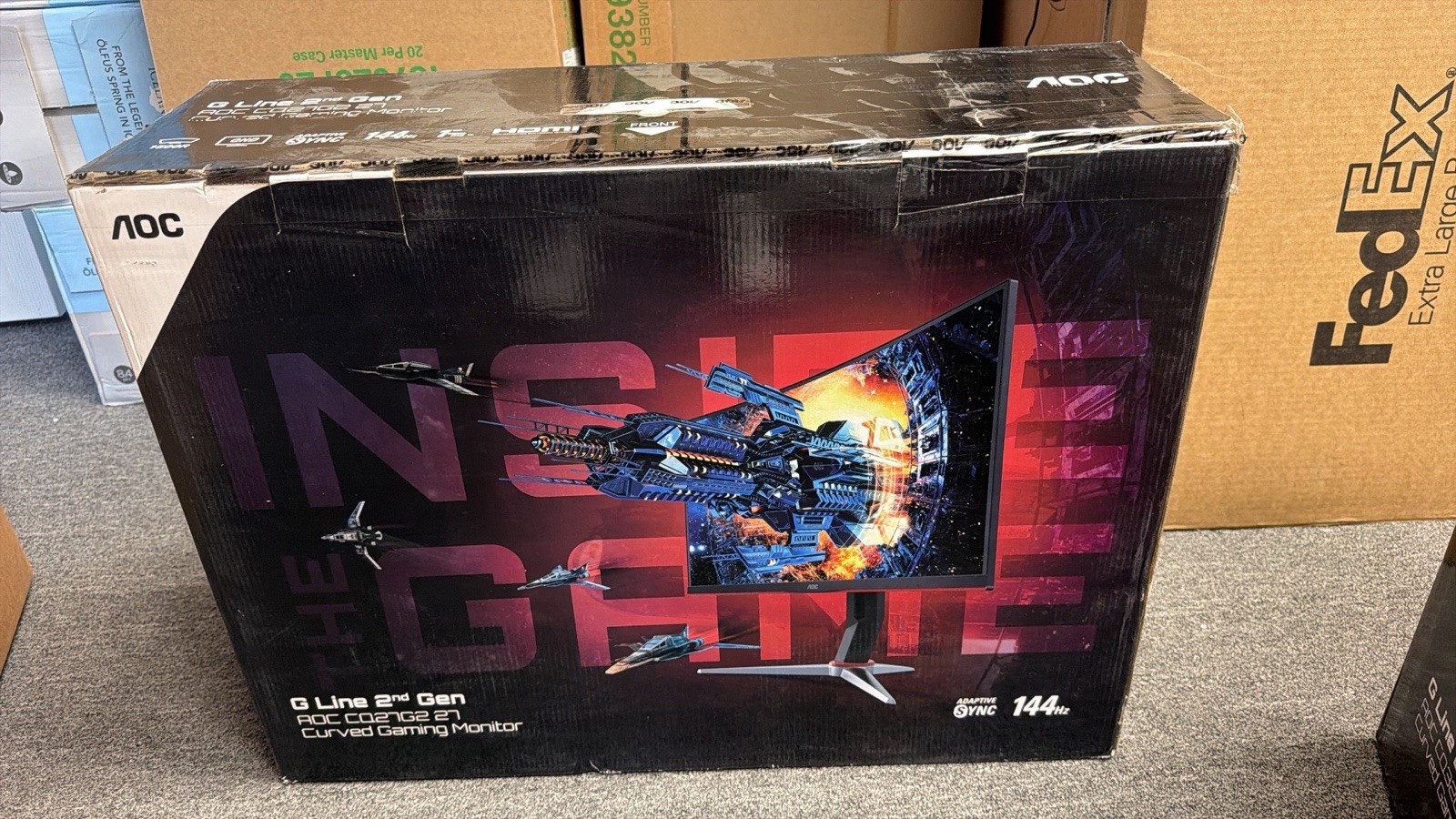 Brand New AOC CQ27G2 27" QHD 2K Curved 144Hz Gaming Monitor Height Adjustable