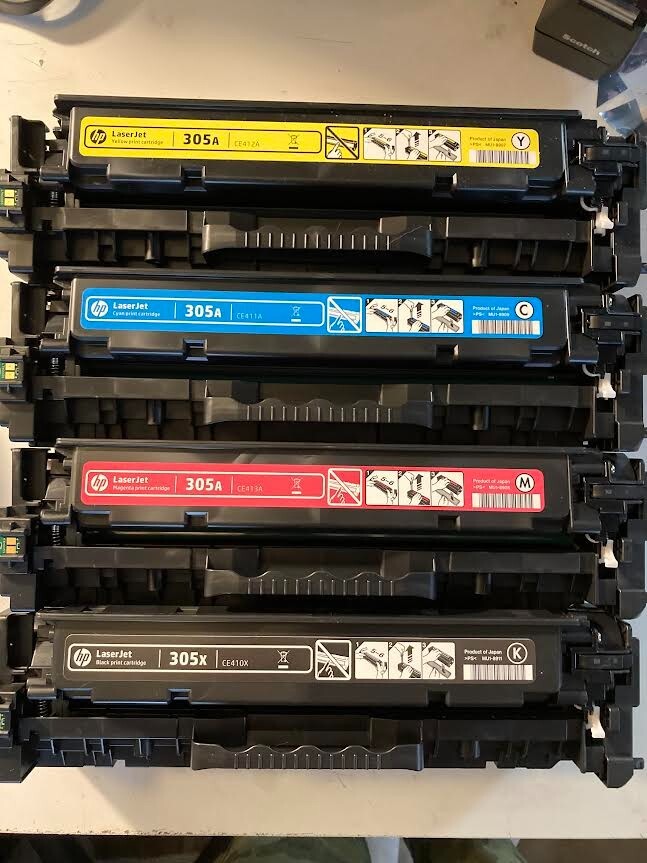 3 X  Genuine HP  Color LaserJet M451dn Color Toner HP 305A CE411A CE412A CE413A
