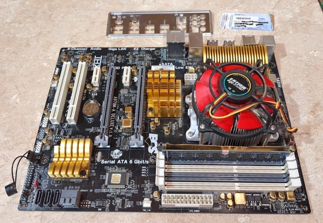 ECS EliteGroup A970M-A DELUXE Motherboard 8GB DDR3 RAM CPU AMD PHENOM II X2 B59