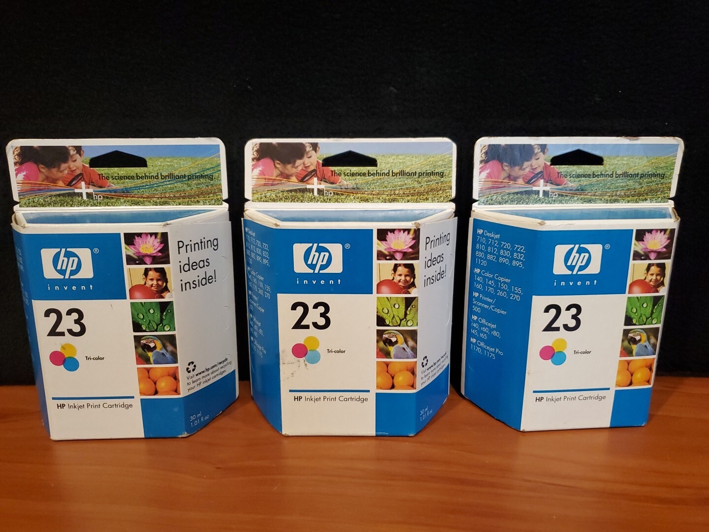 (3) Genuine NEW HP 23 Tri-Color Ink Cartridge Sealed Box OfficeJet 05/2007