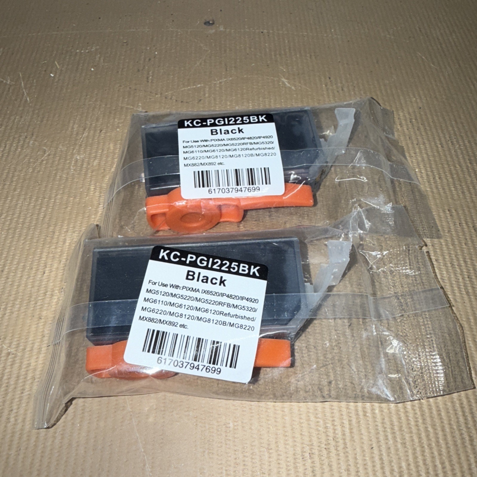 PGI-225BK 2 Packs of Ink Cartridges for Canon PIXMA MX882 MG5220 - NEW BLACK