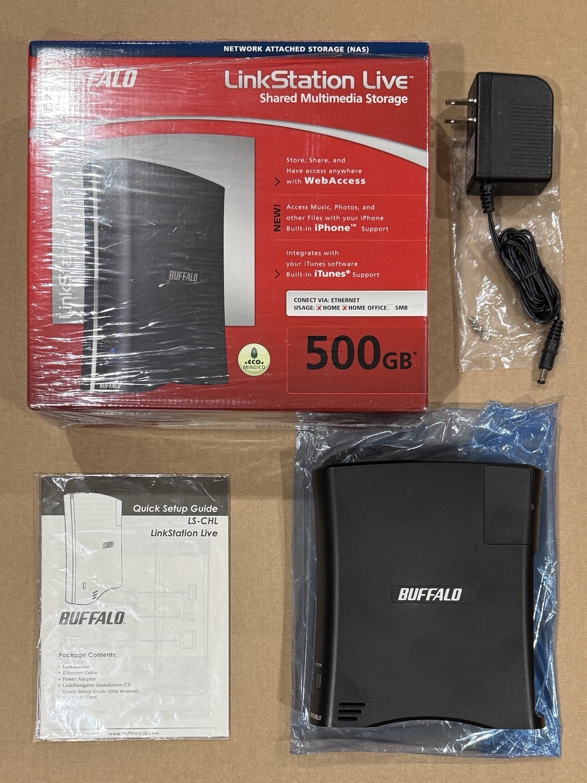 Buffalo Linkstation Live NAS 500GB LS-CHL/LS-CH500L *NO DRIVE*