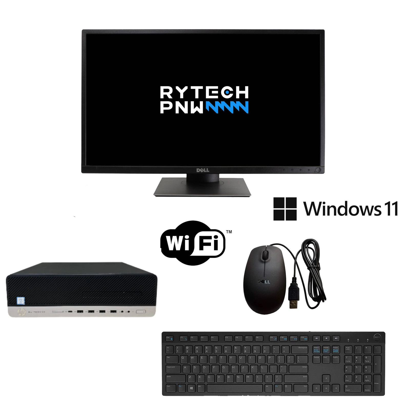 Bundle Monitor and HP EliteDesk SFF | Win 11 | i7vPro | 32 GB | 1 TB SSD | Wi-Fi