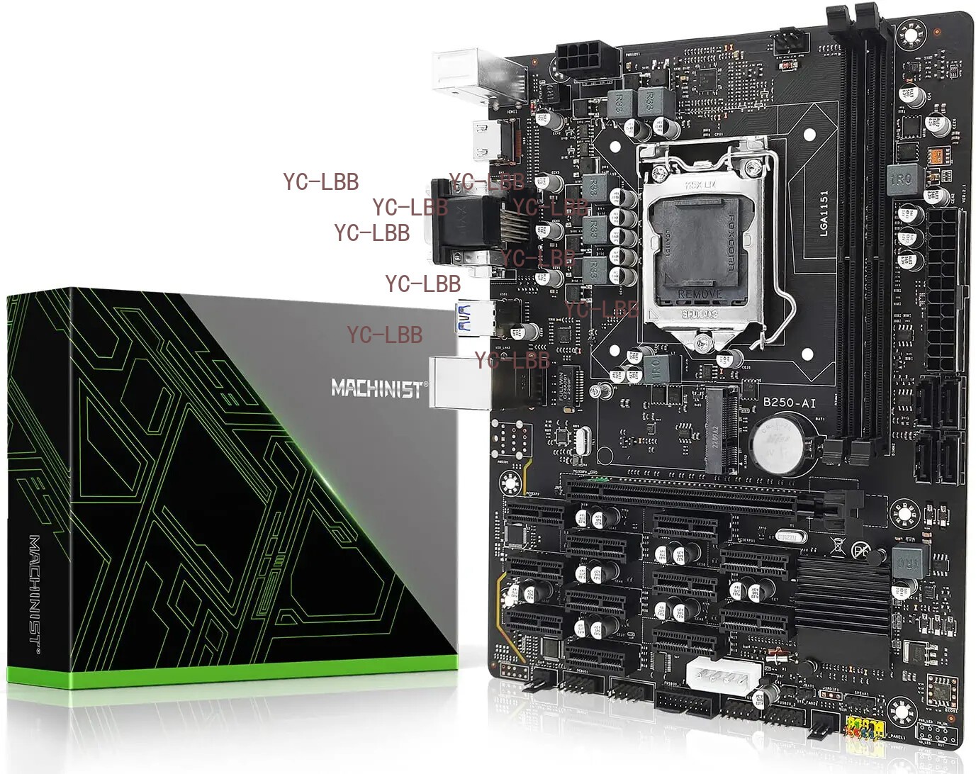 B250 BTC Mining Motherboard LGA 1151 HDMI VGA+DVI mSATA USB 2.0 USB 3.0 COM pin