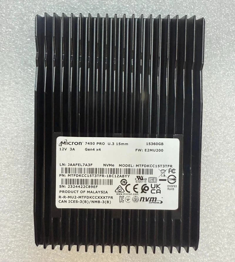 MICRON 7450 PRO 15.36TB SSD U.3 15mm Gen4 x4 NVMe MTFDKCC15T3TFR-1BC1ZABYY