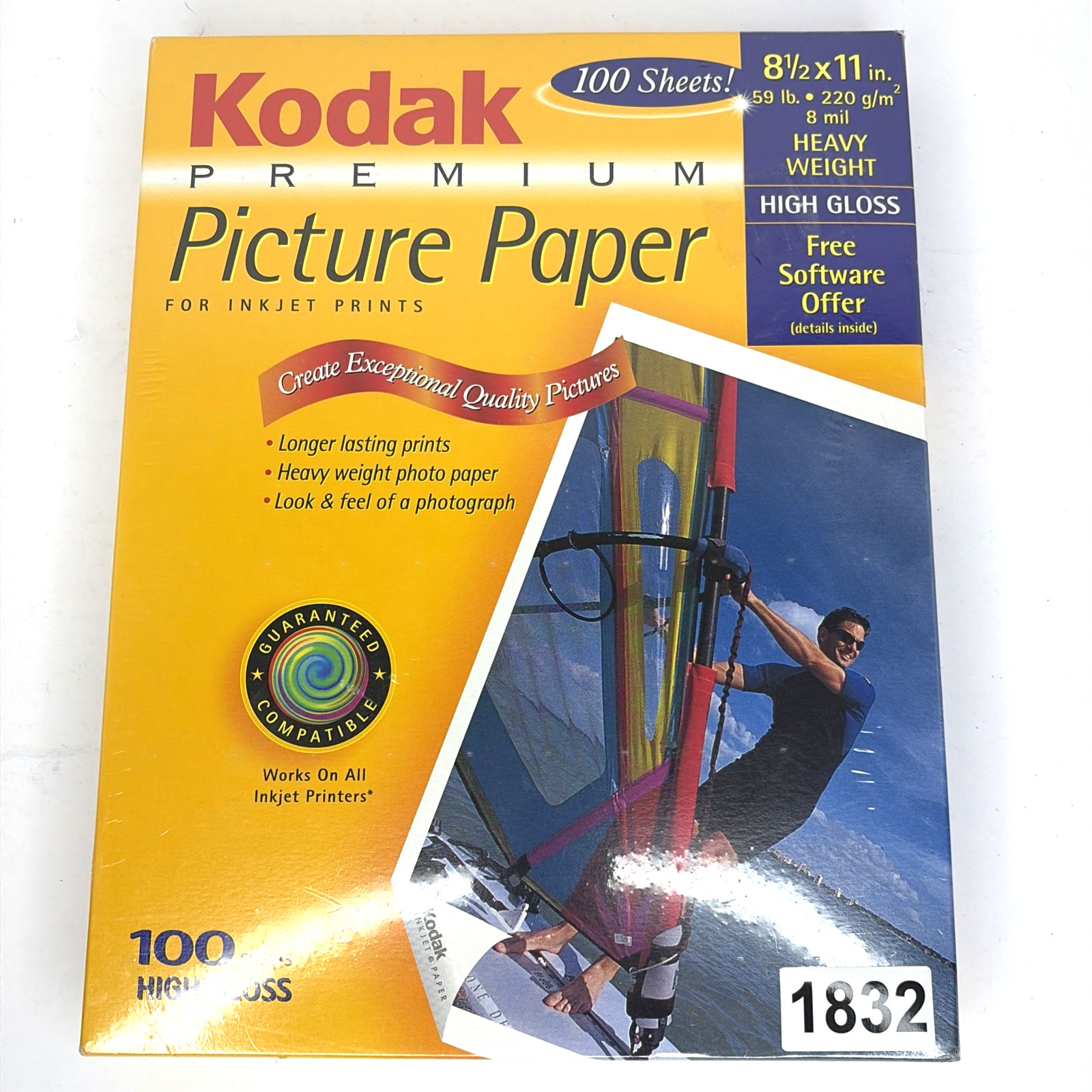 Kodak Premium Picture Paper ~ InkJet ~ 8 1/2 x 11 in. 100 Sheets. NEW/SEALED