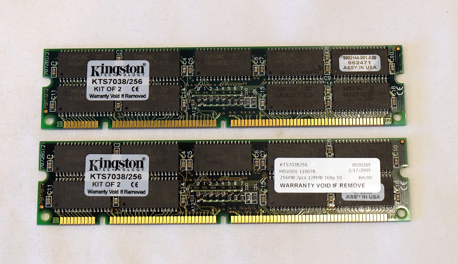 Kingston X7038A 256MB Memory Kit 2x 128MB 370-3798 KTS7038/256
