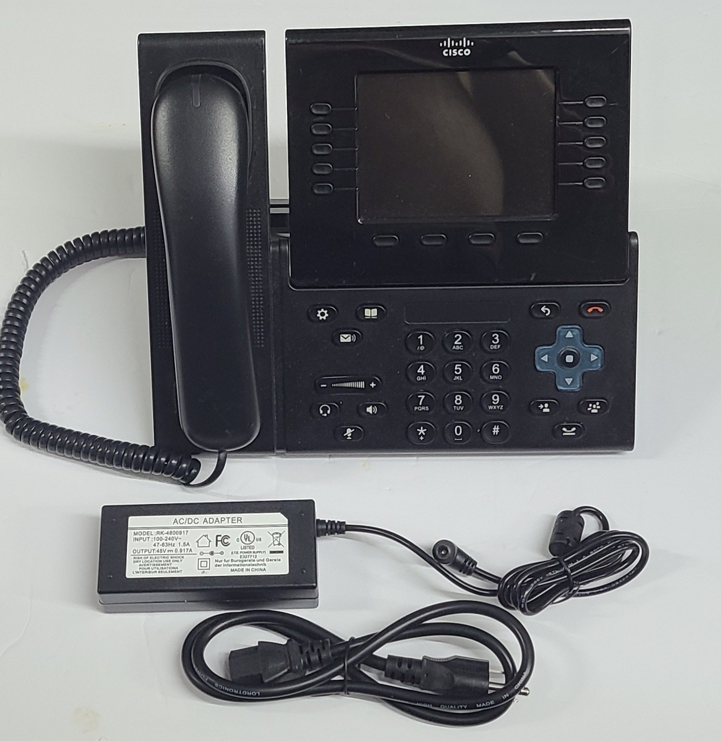 Cisco Unified IP Phone CP-8961-C-K9 V08 with Power Supply & Stand