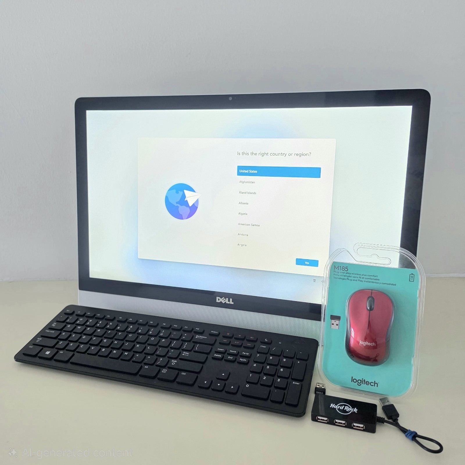 23.8" DELL Inspiron 24 3455 AIO Computer - A8-7410 - 8GB RAM - 256GB SSD - White