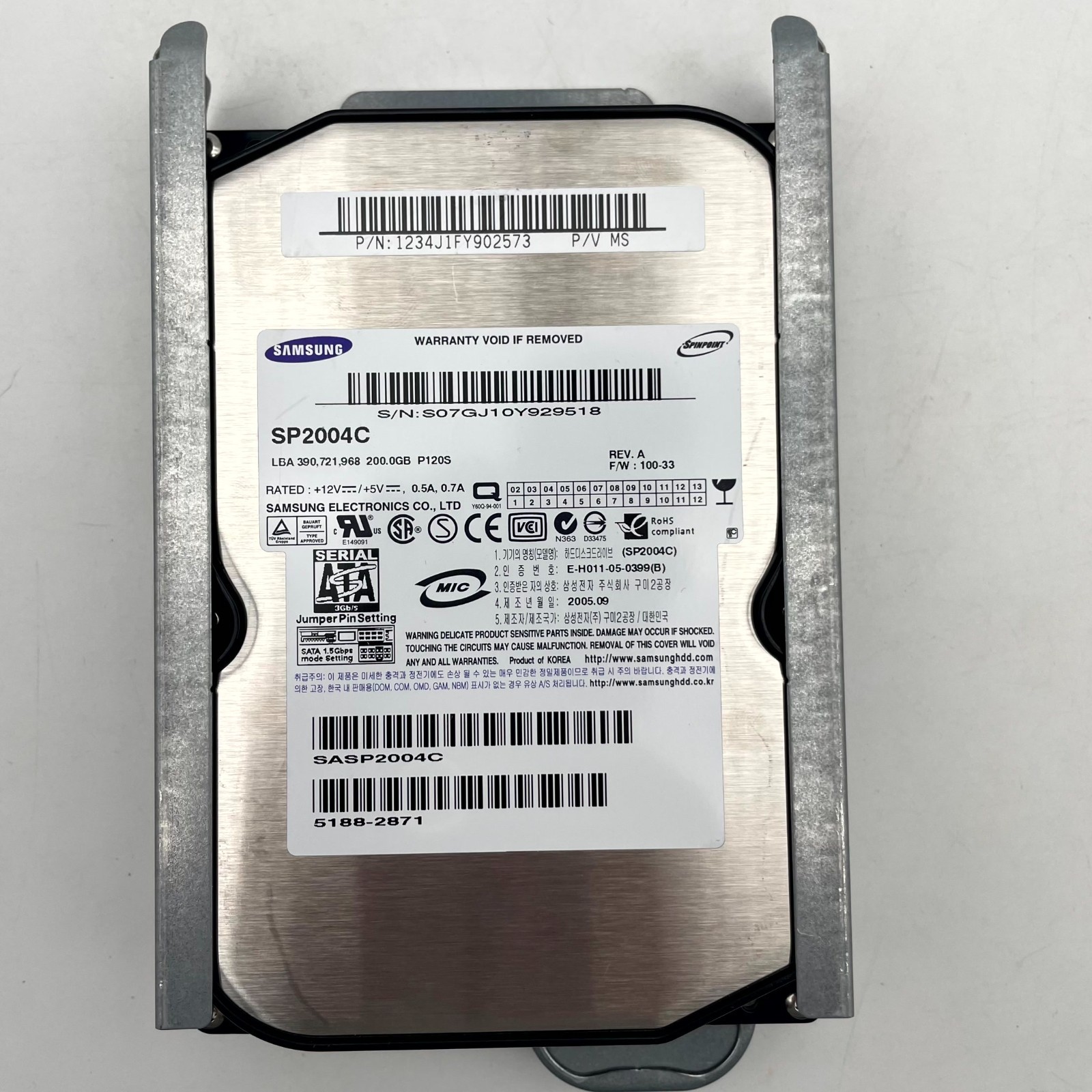 Samsung Spinpoint P120s SP2004C 200GB 3.5-inch Internal Hard Disk Drive 7200 RPM