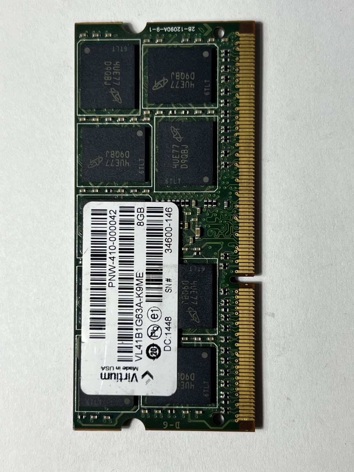 Virtium 8GB DDR3 RAM 1600MHz VL41B1G63A-K9ME  ECC Server Memory | PNW-410-000042