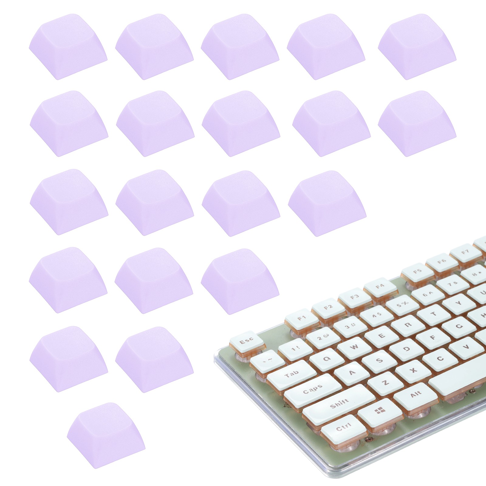 20Pcs XDA Profile Keycap Set PBT Mechanical Numeric Keypads, Pink/Purple