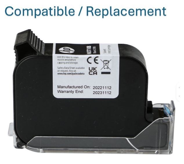 2 each W3T10B Black 2590 HP2590 Compatible Inkjet Cartridge Fast Dry