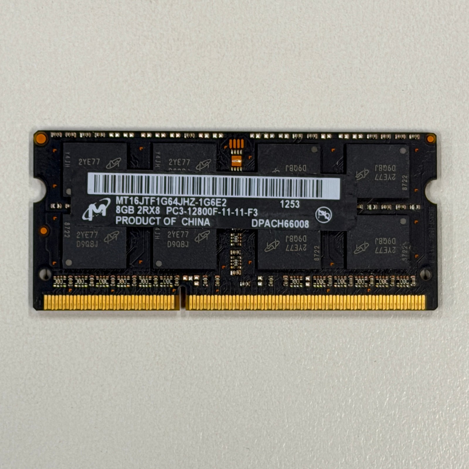 OEM Micron 8GB DDR3 Ram PC3-12800 1600MHz SODIMM MT16JTF1G64JHZ-1G6E2 iMac