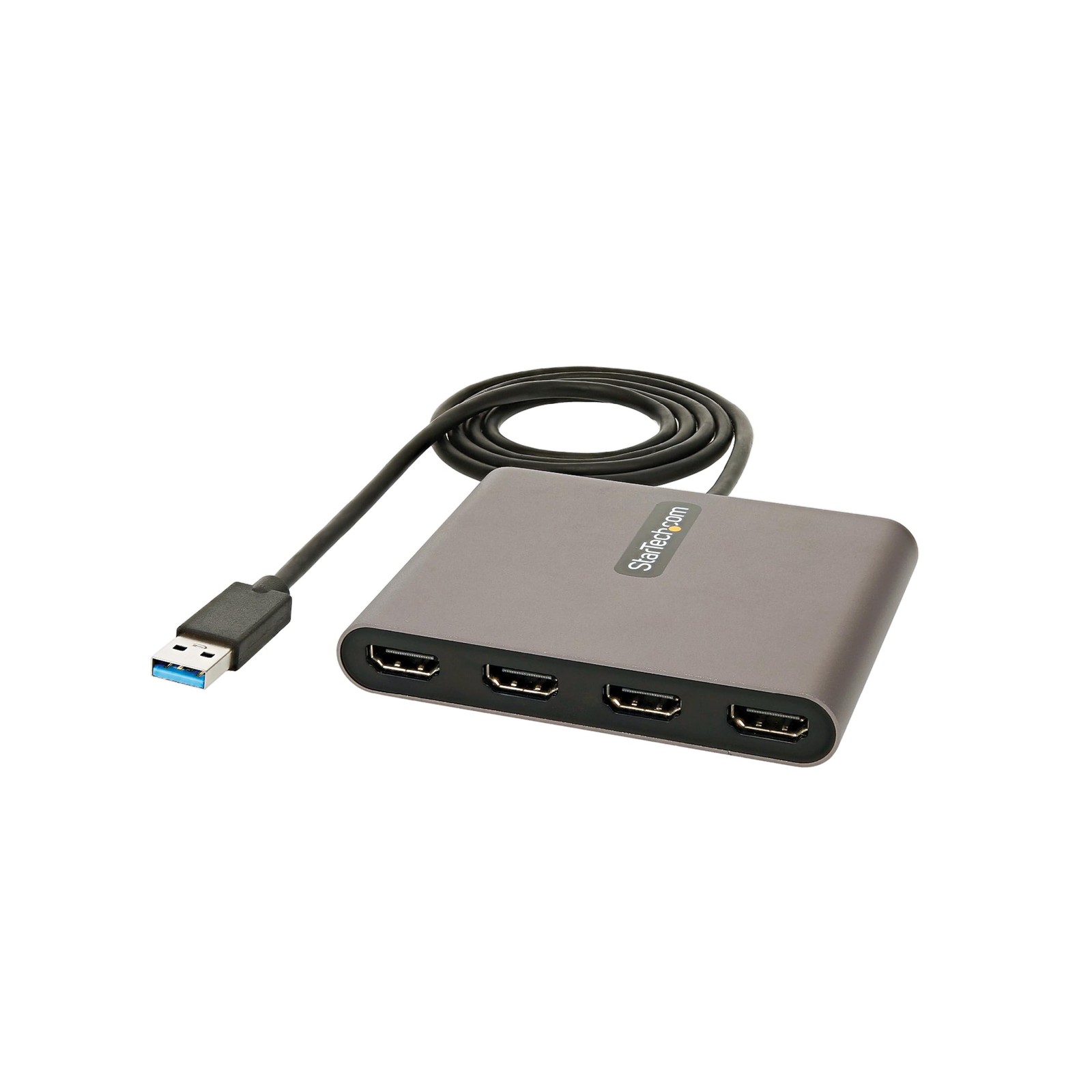 StarTech.com USB 3.0 to Quad HDMI Adapter, 4x 4-port, Space Gray 