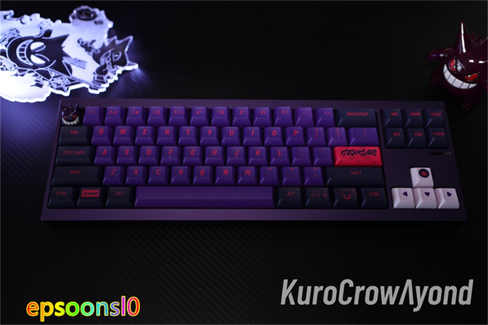 Gengar Theme Keycaps 140 Keys +R4 3D key KCA Height PBT for Mechanical KEYBOARD
