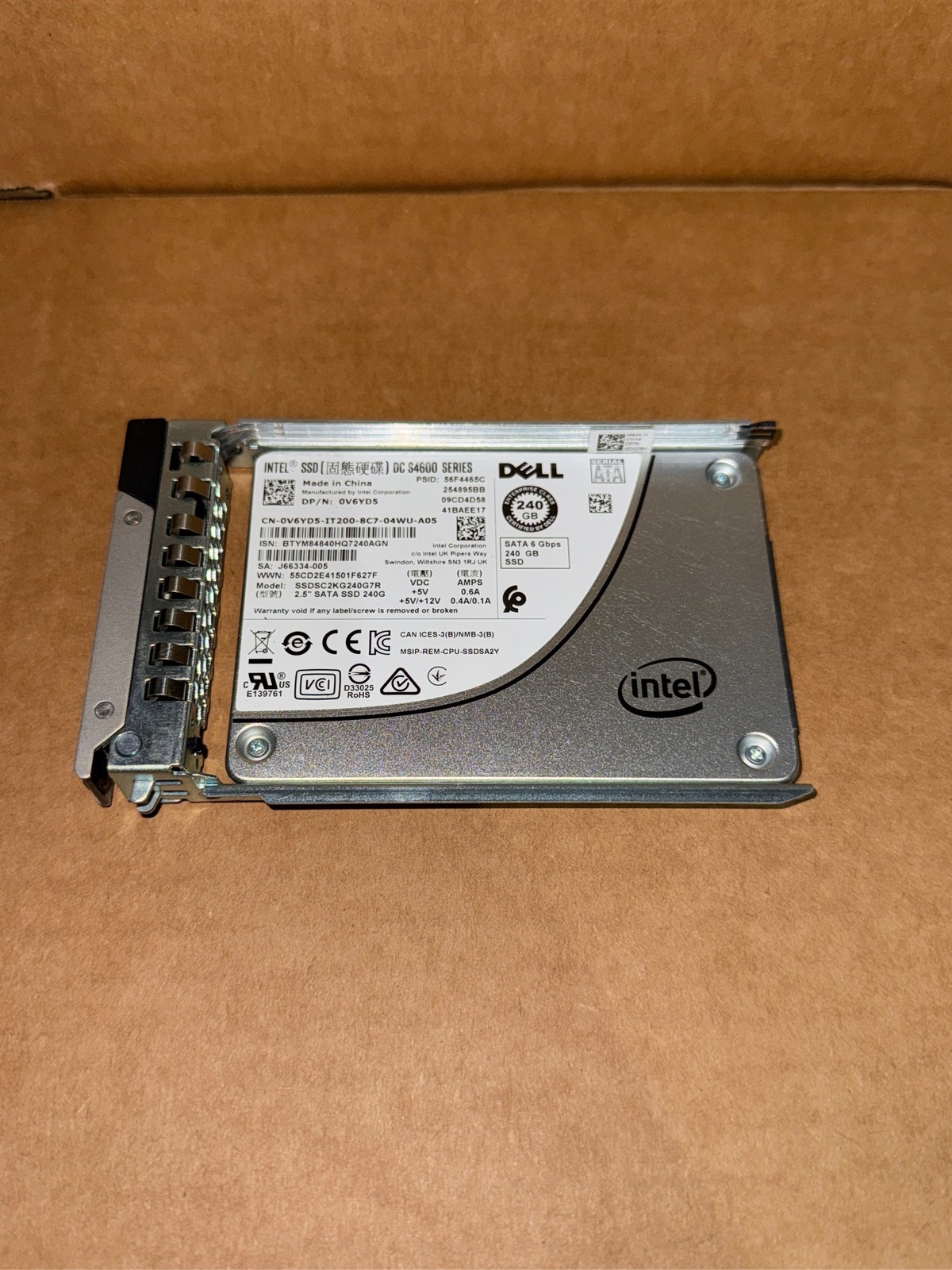 Dell Intel DC S4600 240GB 2.5 inch SATA 6Gbps Enterprise SSD 0V6YD5