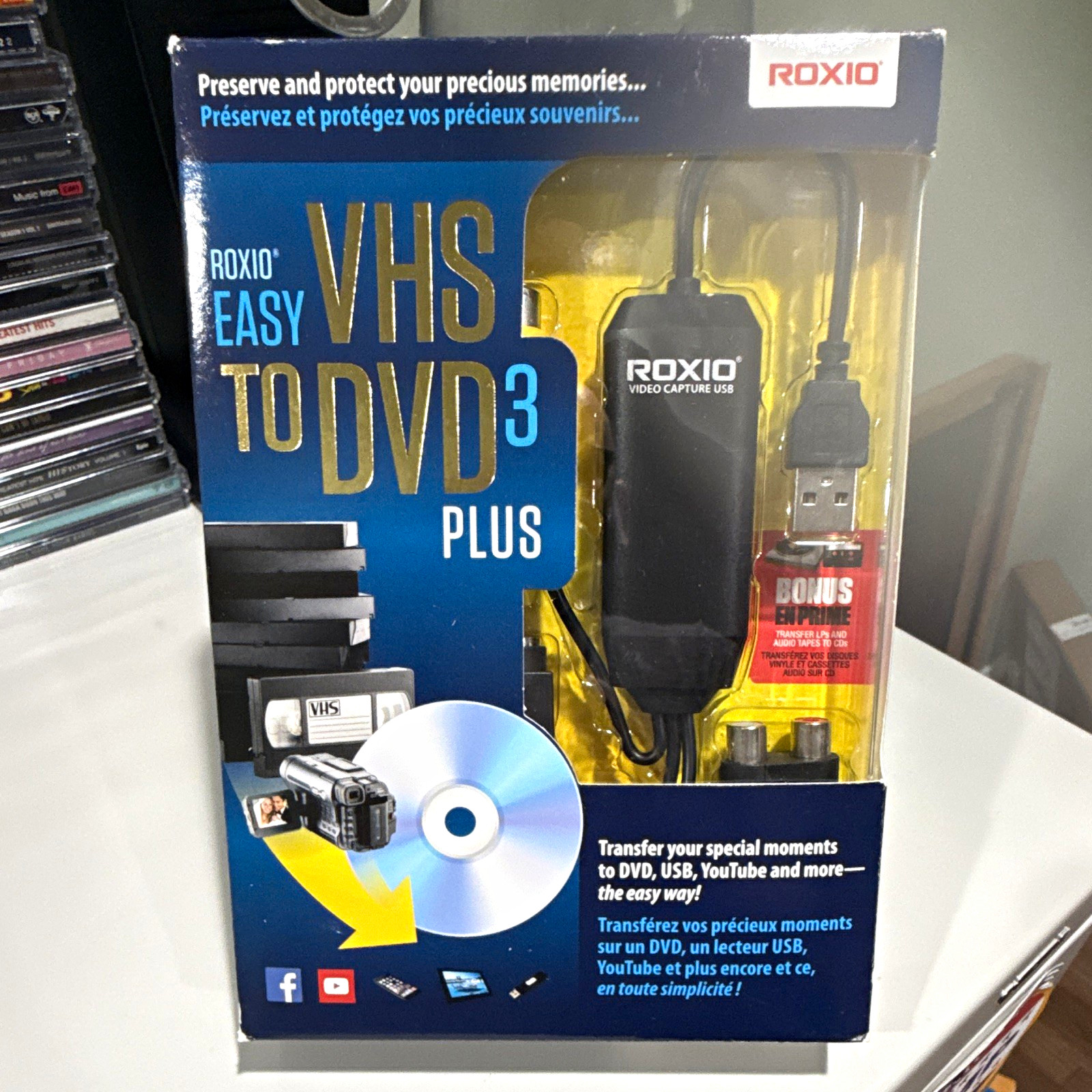 Roxio Easy VHS to DVD 3 Plus USB Video Capture Software CD REVDPL3EFAZAM
