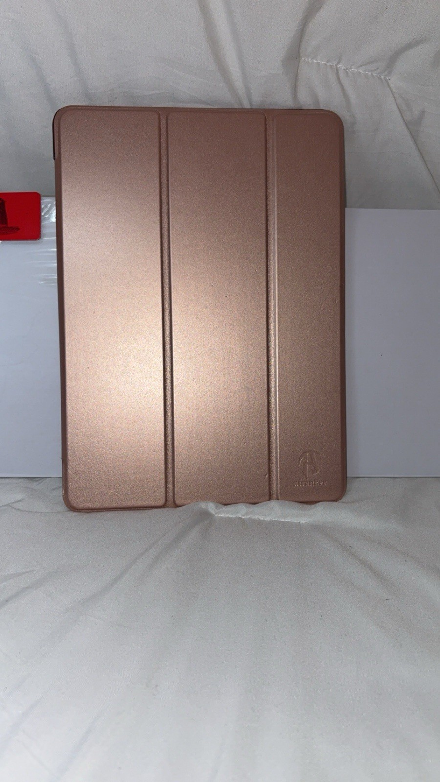 Aicaseer Rose Gold iPad Case Tri Fold Smart Cover Clear Back Tablet Case