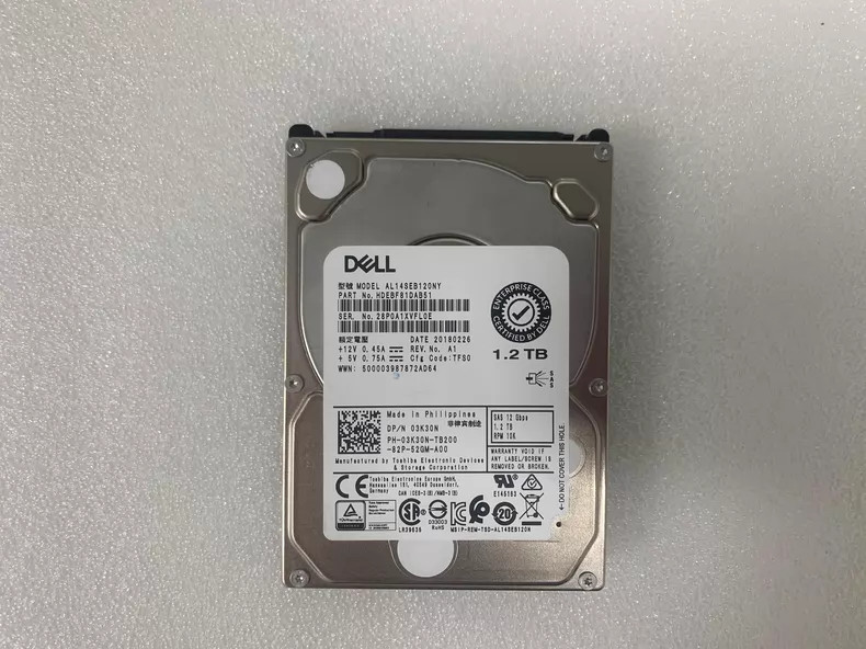 Dell 1.2T 10K SAS 12G 2.5" Hard Disk 3K30N 03K30N HDD