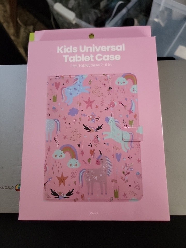 GEMS Kids 'Unicorns' Universal Tablet Case - Peach Orange Fits Tablets 7-11"