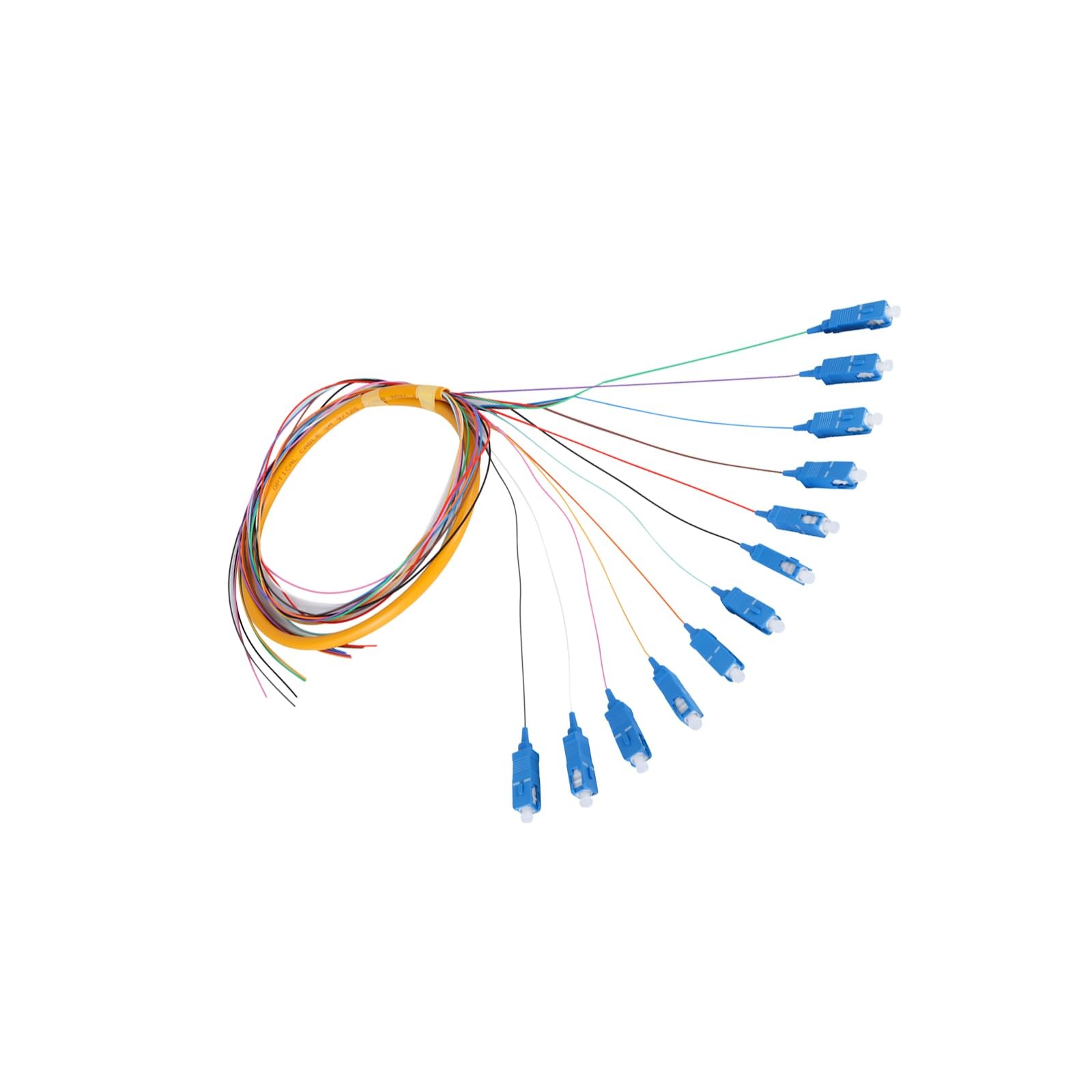 fyboptwu 12-Strand SC UPC Singlemode Pigtail 1.2m, 1-Pack | 12F SC/UPC single...