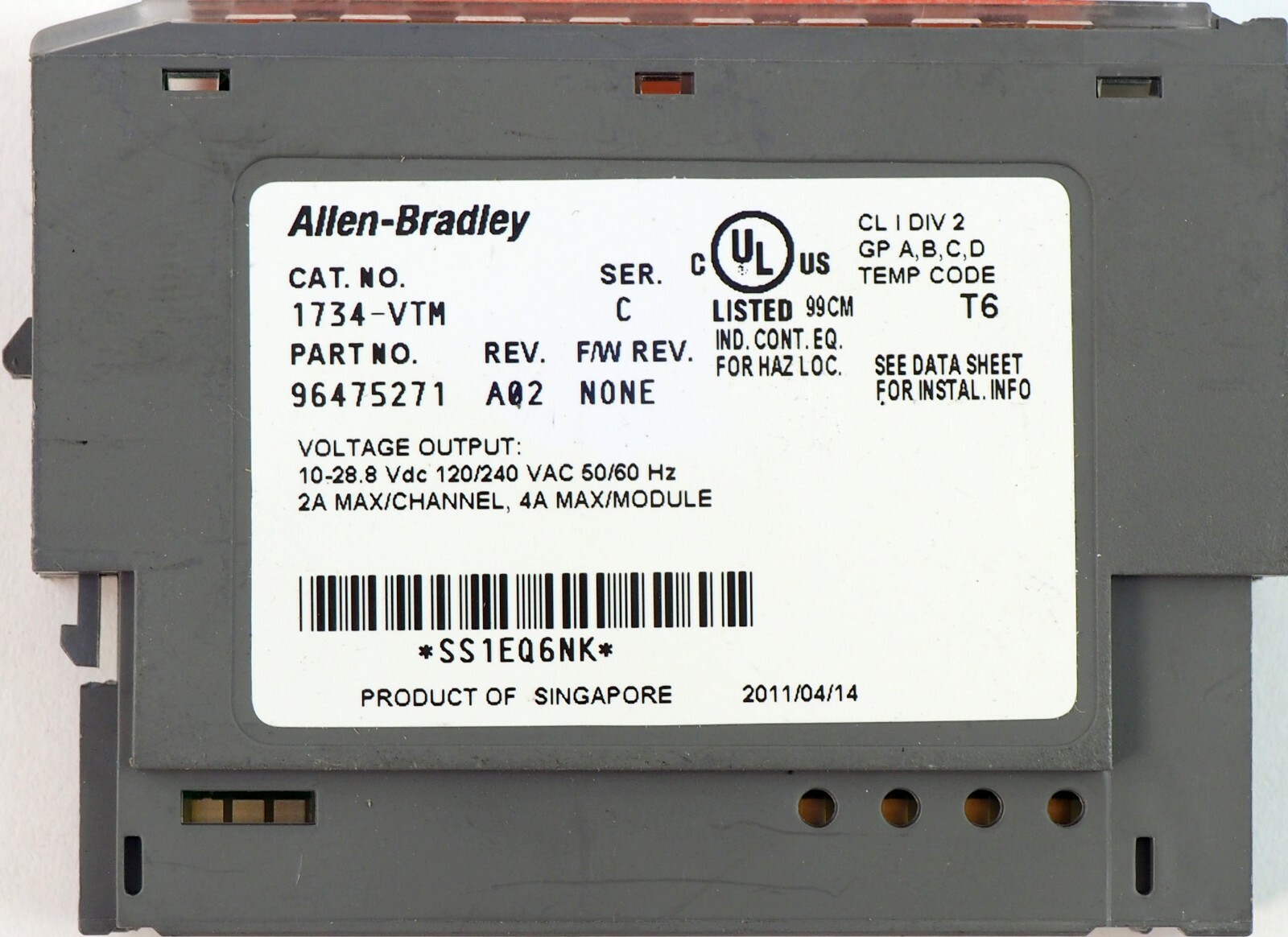 Lot of 7 Allen-Bradley 1734-VTM Series C Terminal Module 96475271