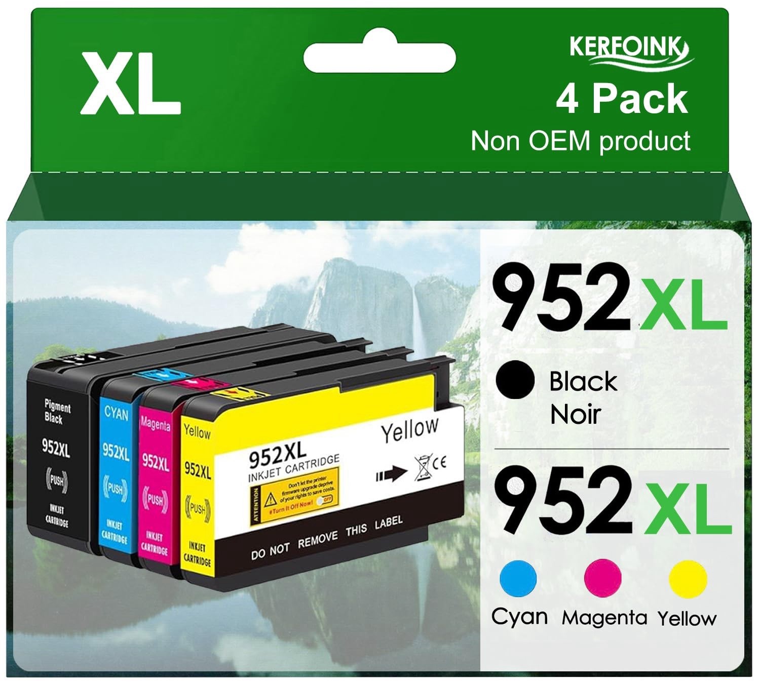 NEW 4PCS Replacement HP 952XL Combo Pack 4 Ink Cartridges - High Yield