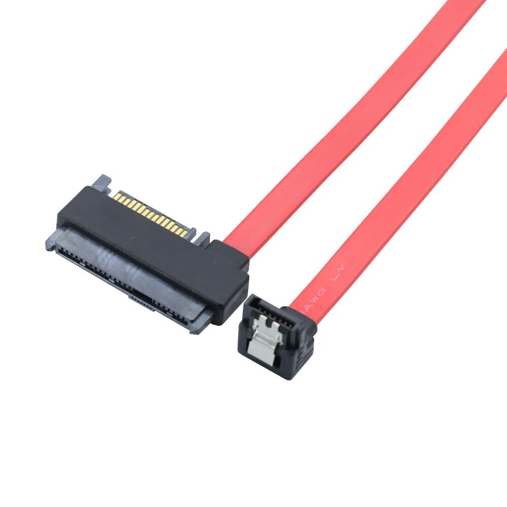 SFF-8482 SAS29+15P to SATA 7P 90 Degree Cable with Ejector Clip for Server
