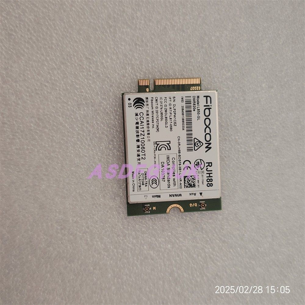 Dell DW5820e Fibocom L850-GL LTE/WCDMA 4G WWAN Card 284DC XRDYX 0RJH88 W1KWP