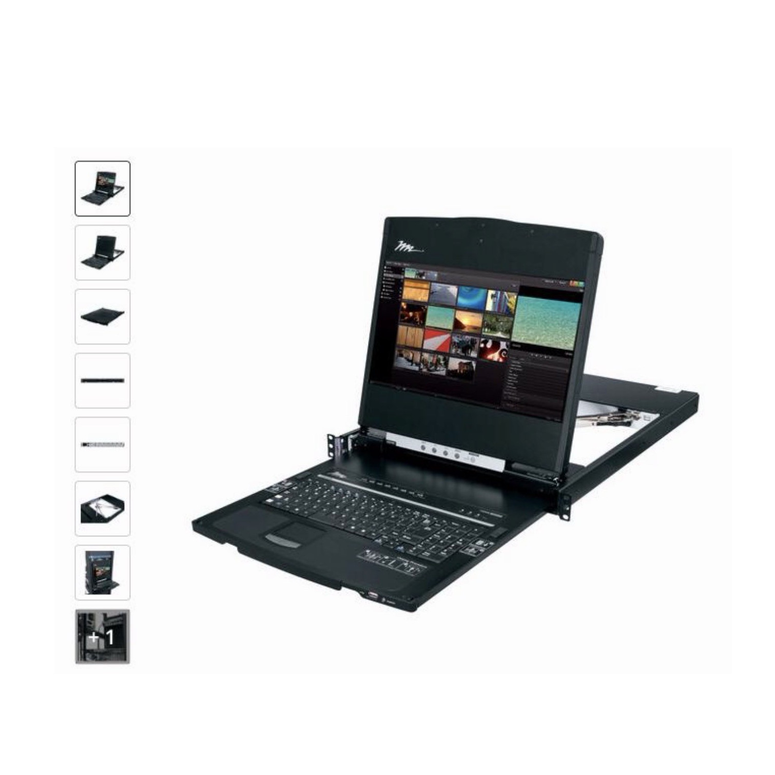 Middle Atlantic RM-KB-LCD17HD Powered Rack Console LCD Display, Black