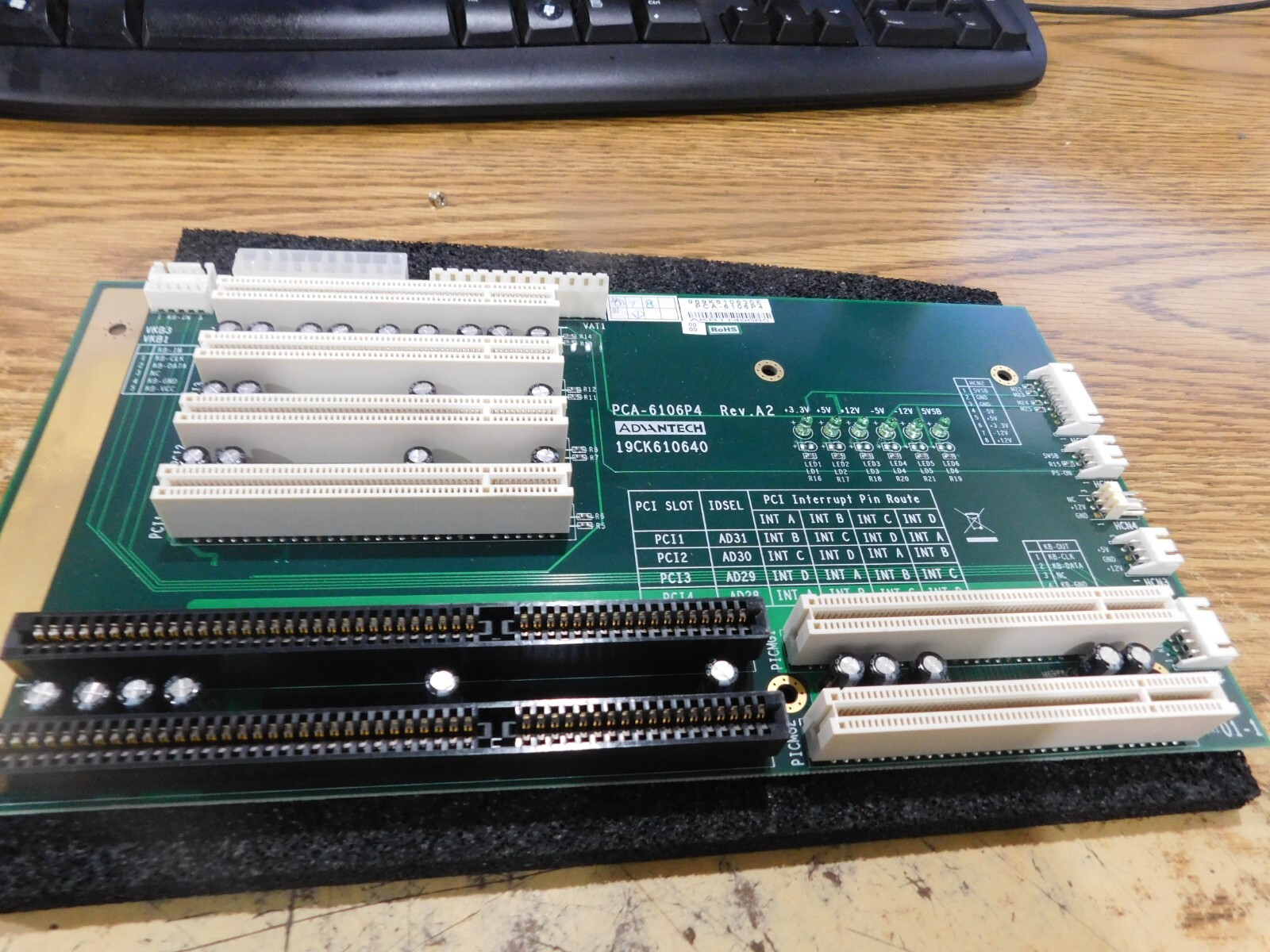 Advantech Model: PCA-6106P4 Backplane Board.  Rev. A2