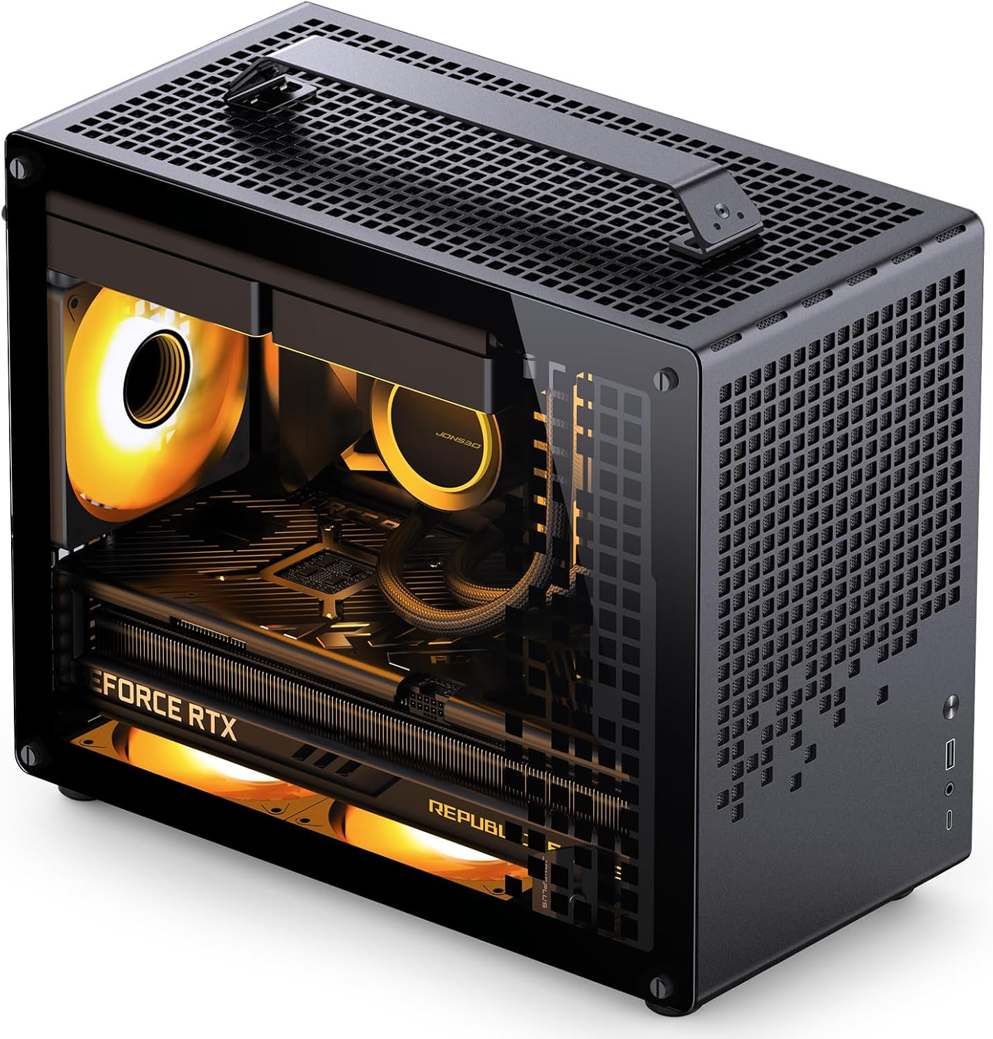 /JONSPLUS Z20 Black Micro-Atx Mini Tower PC Case,With Detachable Carrying Handle