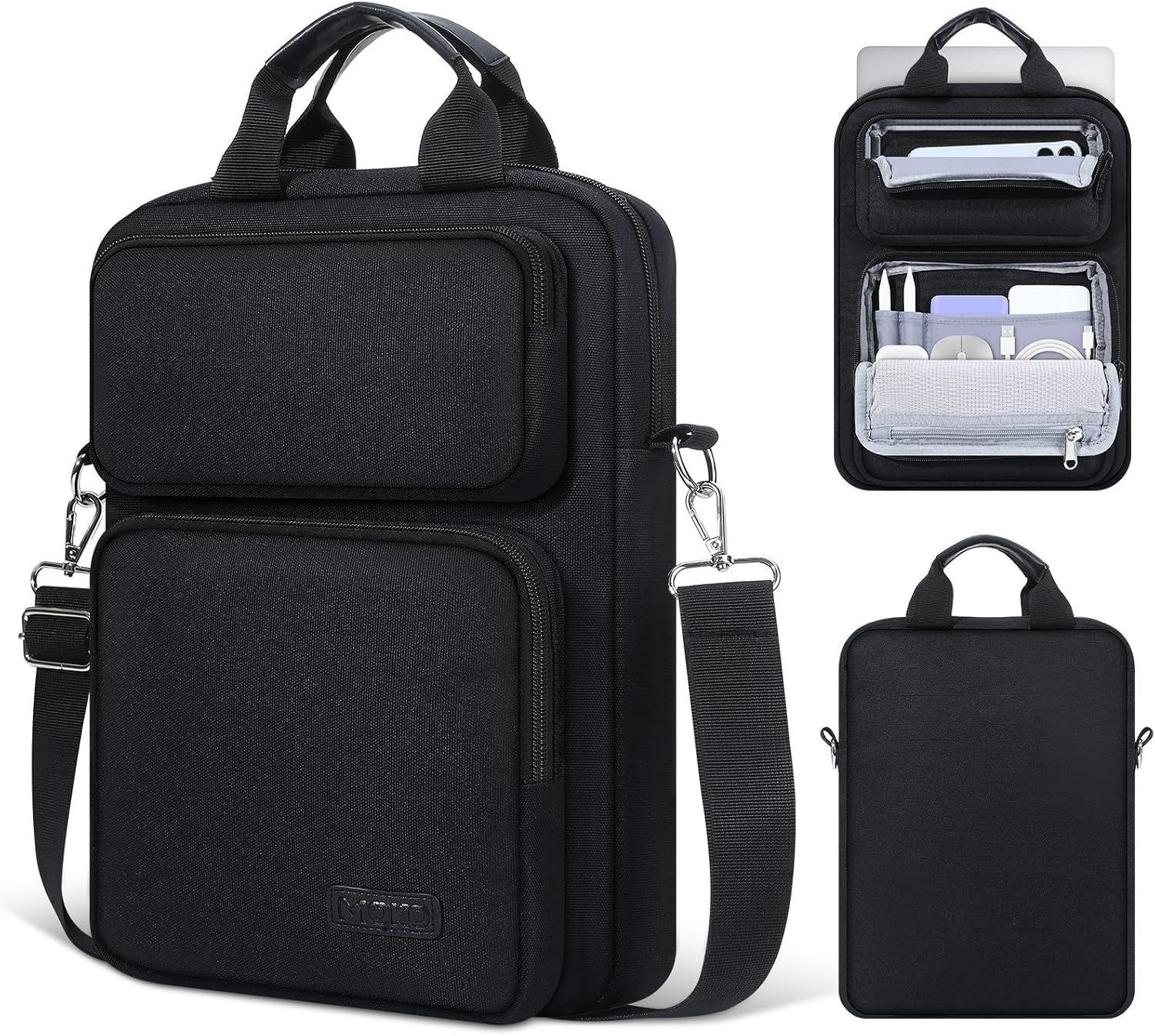 13.3-14 inch Laptop Sleeve Shoulder Bag Carry Case with Multi-Pockets
