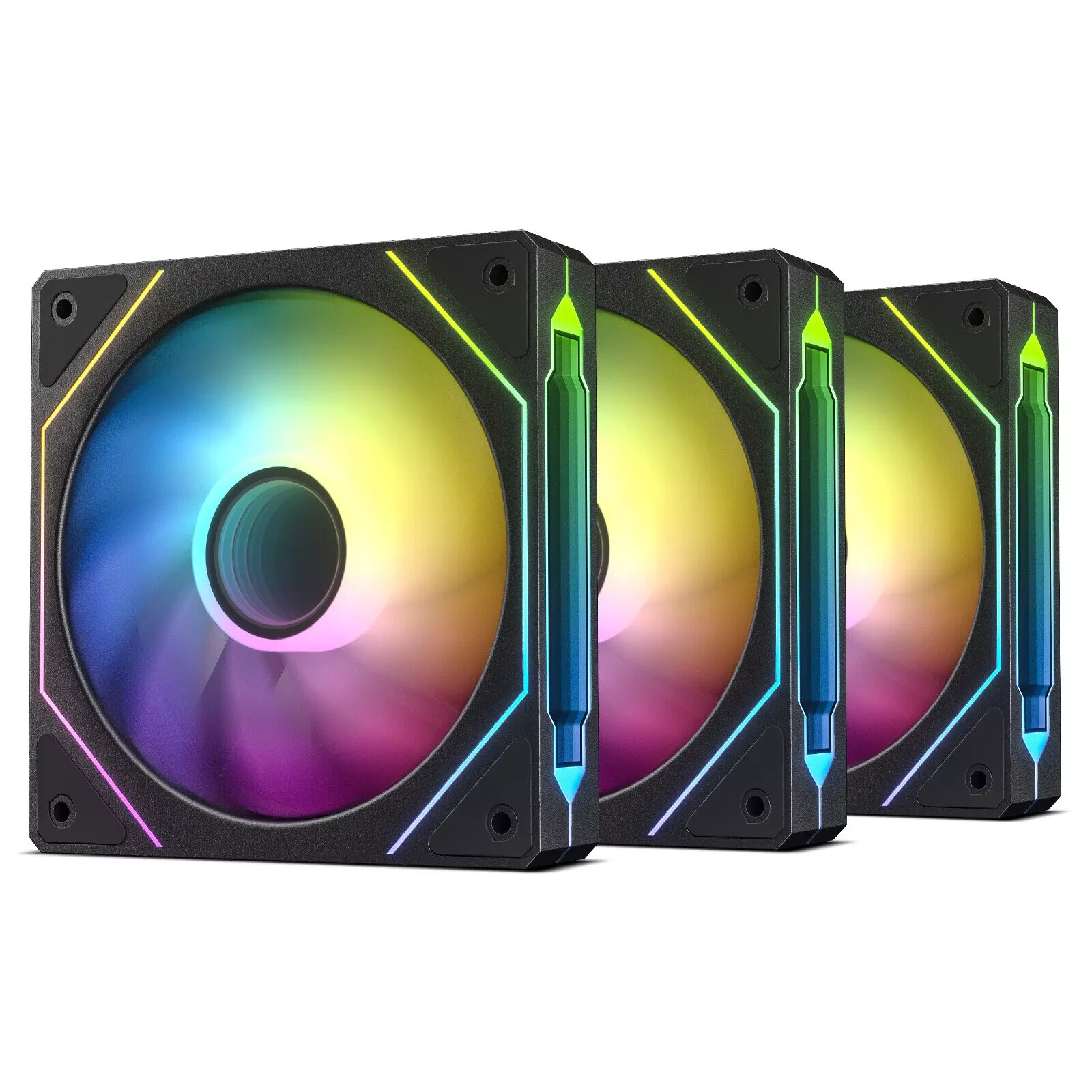 RGB PC Fans 8 Pack 120mm PWM with ARGB Controller & Remote 4-Pin w/screws