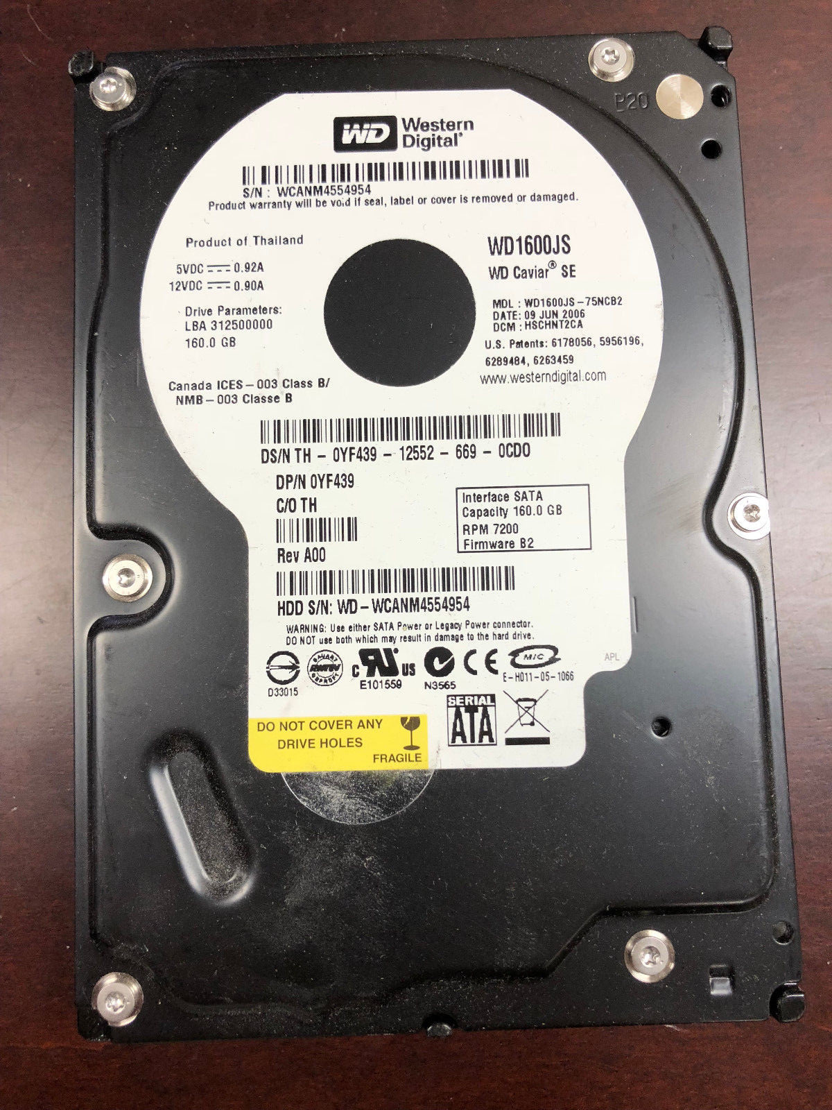 Dell YF439 160GB 7200RPM SATA Internal HDD
